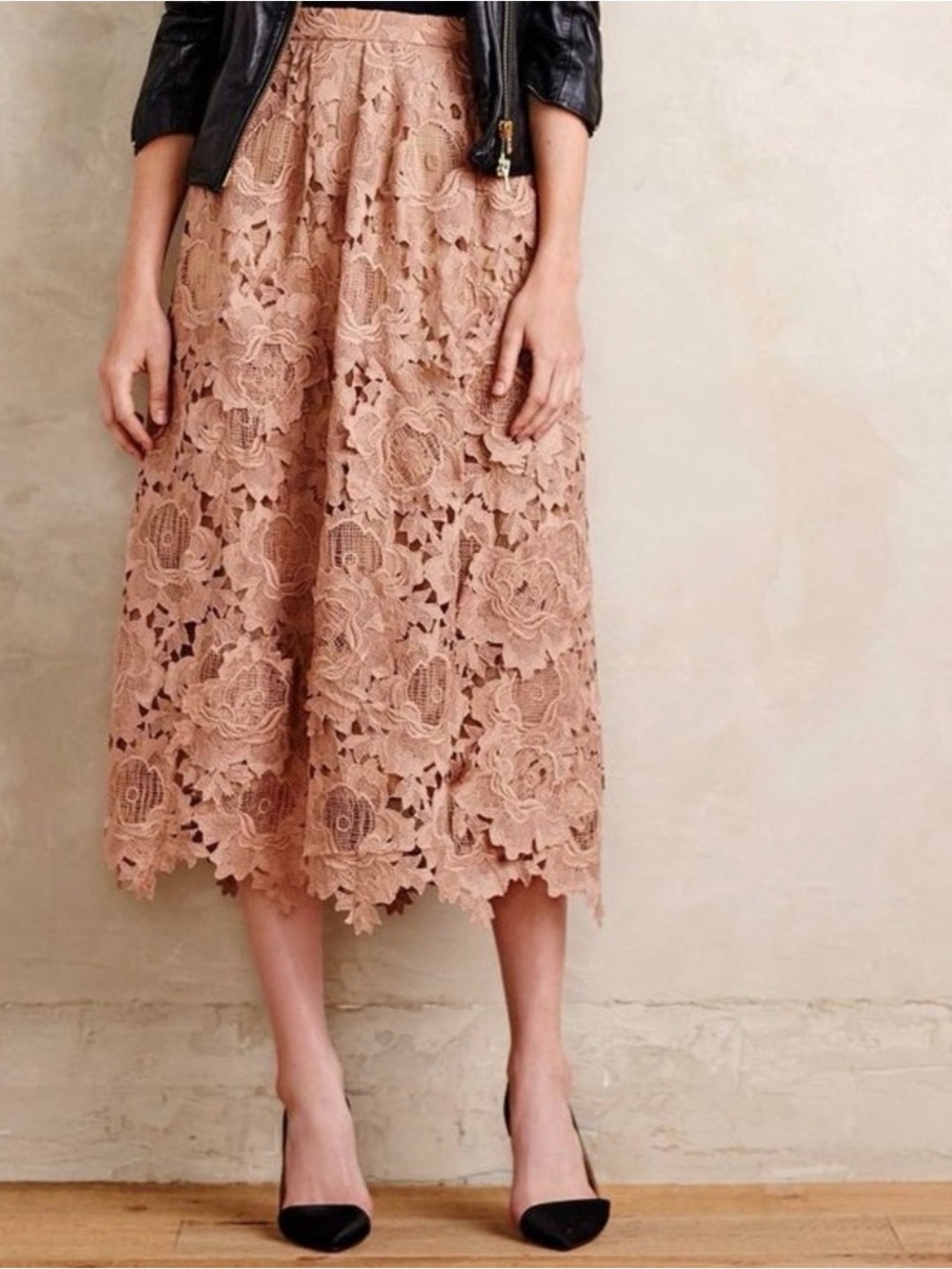 NWT Anthropologie moulinette Women’s Lace Midi Skirt
